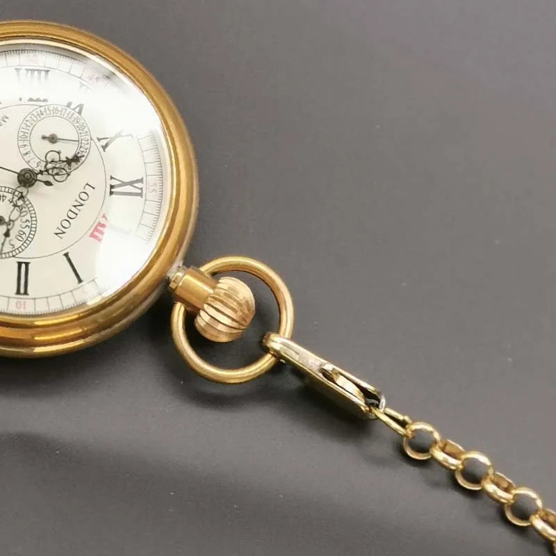 Antique London 1856's  5 Hand Small Dial Mechanical Pocket Watch Roman Number Open Face Fob Watch Gift Clock
