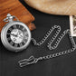 Pocketwatch Silver  Roman Numerals Antique Hand Wind Mechanical Pocket Watch Skeleton Steampunk Unique Gear Men Women Top