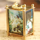 Retro Bronze Oil Painting Style Mini Home Decoration Watch Clock Unique Antique Art Hand-wind Mechanical Pocket Watch Clock Mens