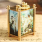 Retro Bronze Oil Painting Style Mini Home Decoration Watch Clock Unique Antique Art Hand-wind Mechanical Pocket Watch Clock Mens