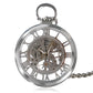 Transparent Open Face Hollow Skeleton Mechanical Pocket Watch Hand Winding Vintage Clock Birthday Gift with Pocket Chain reloj