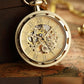 Luxury Antique Skeleton Mechanical Pocket Watch Men Steampunk Mechanical Fob Watches Clock Pendant Hand-winding Relogio De Bolso