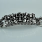 Unibabe Pure Silver Sterling 925 Silver Vintage Skull Carved Chain & Link Lock S925 Bracelet