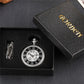 Pocketwatch Silver  Roman Numerals Antique Hand Wind Mechanical Pocket Watch Skeleton Steampunk Unique Gear Men Women Top