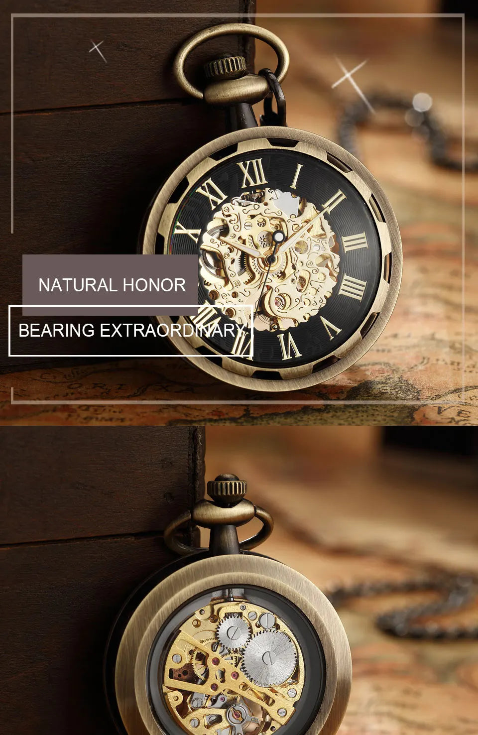 Luxury Antique Skeleton Mechanical Pocket Watch Men Steampunk Mechanical Fob Watches Clock Pendant Hand-winding Relogio De Bolso
