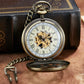 Steampunk Skeleton Mechanical Pocket Watch Men Women Antique Luxury Brand Necklace Pocket & Fob Watches Chain Male Female Clock