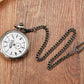 Antique Silver London Pocket & Fob Watches Hand Wind Skeleton Men Women Mechanical Pocket Watch With Pendant Chain Necklace