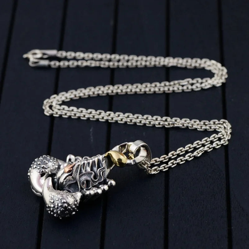 BOCAI 2022 New Trend S925 Sterling Silver Jewelry Individual Retro Scorpio Flame Iron Scorpion Man Pendant Valentine's Day Gift
