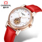 CARNIVAL Fashion Tourbillon Watches for Woman Luxury Diamond Automatic Watch Waterproof Leather Sapphire Mechanical Wristwatches