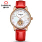 CARNIVAL Fashion Tourbillon Watches for Woman Luxury Diamond Automatic Watch Waterproof Leather Sapphire Mechanical Wristwatches