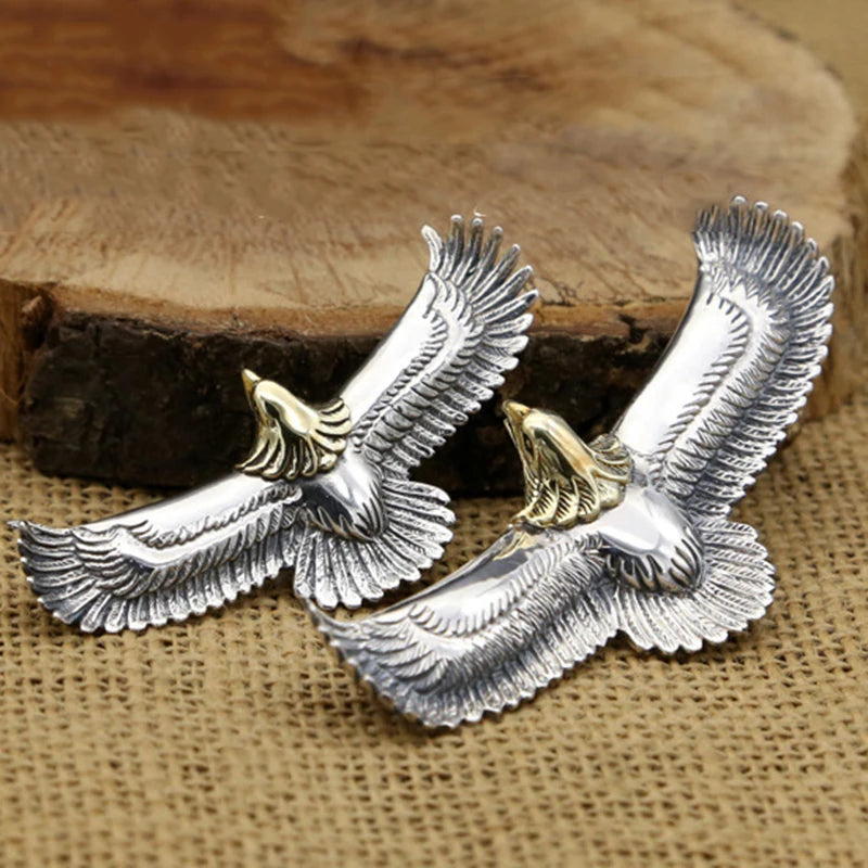 Flying Eagle Wings Real 925 Sterling Silver Necklace Pendant Vintage Fashion Luxury Designer Fine Jewelry Women Men 2025 New P31