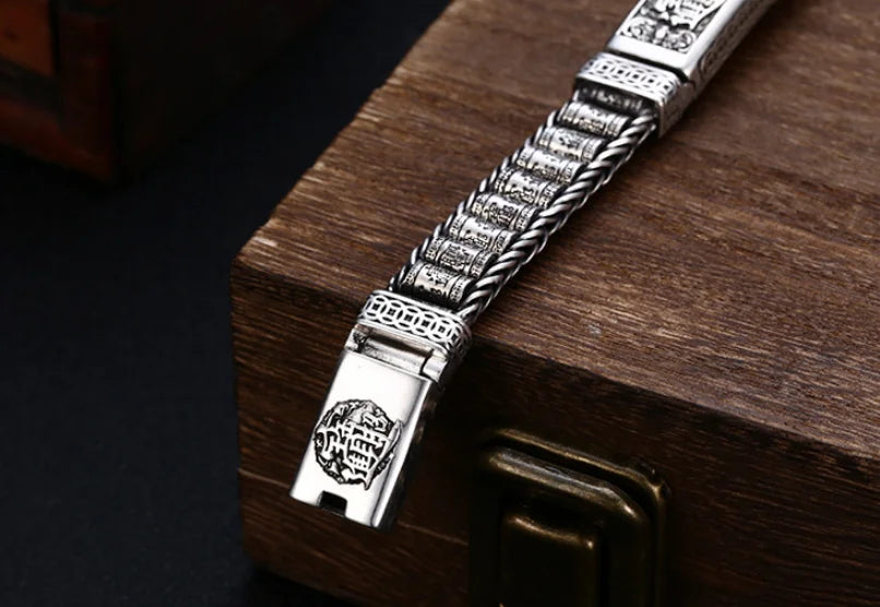 Real Silver Retro Thick Personalized Lucky Pixiu Bracelet Men Man Thai silver Domineering Trend Personalized Wish Money Jewelry