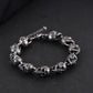 New S925  silver retro craftsmanship three-dimensional skull men's bracelet Thai silver fashion bracelet for men