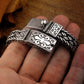 Real 925 Sterling Silver Bracelet Men's Wide 11mm Retro Punk Rock Wire Chain Chain and Bracelet Male Thai Silver Jewelry Gift