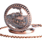 Old Fashion Men Women Mechanical Handwinding Pocket Watch Locomotive Hollow Train Skeleton Clock Pendant FOB Chain reloj Gift