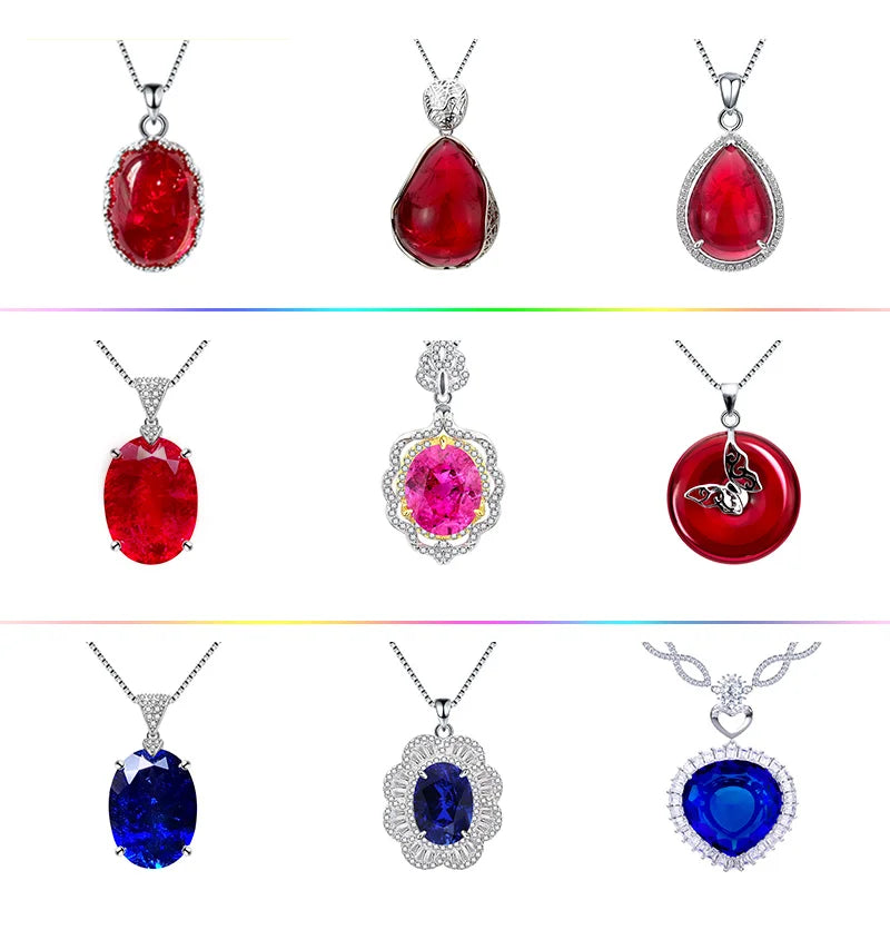 925 silver Fashion 25*30mm 72ct pear shape with inclusions red lab grwon ruby Jewelry for Pendant Necklace