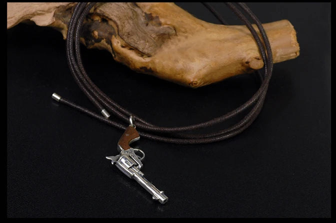 S925 Silver Jewelry Retro Thai Silver Revolver Pistol Pendant Men And Women Personality Fashion Charms
