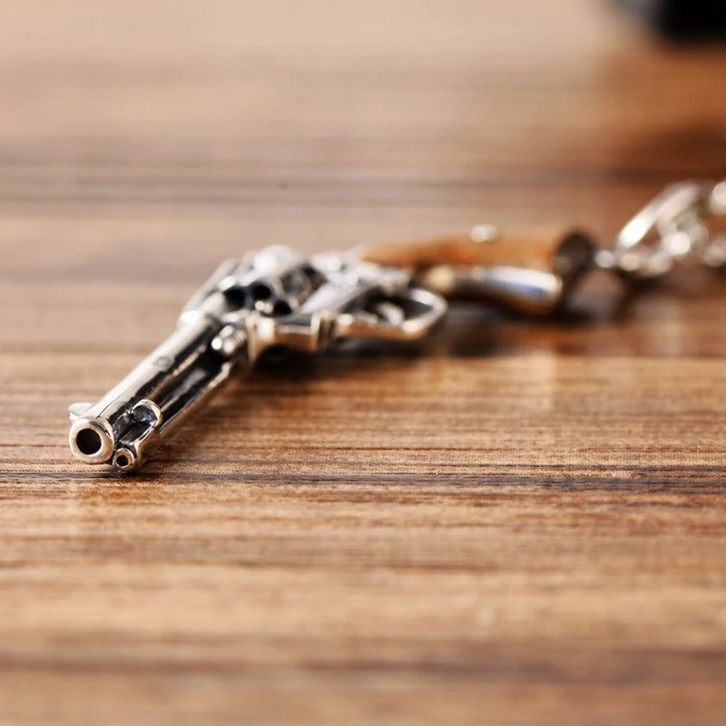 S925 Silver Jewelry Retro Thai Silver Revolver Pistol Pendant Men And Women Personality Fashion Charms