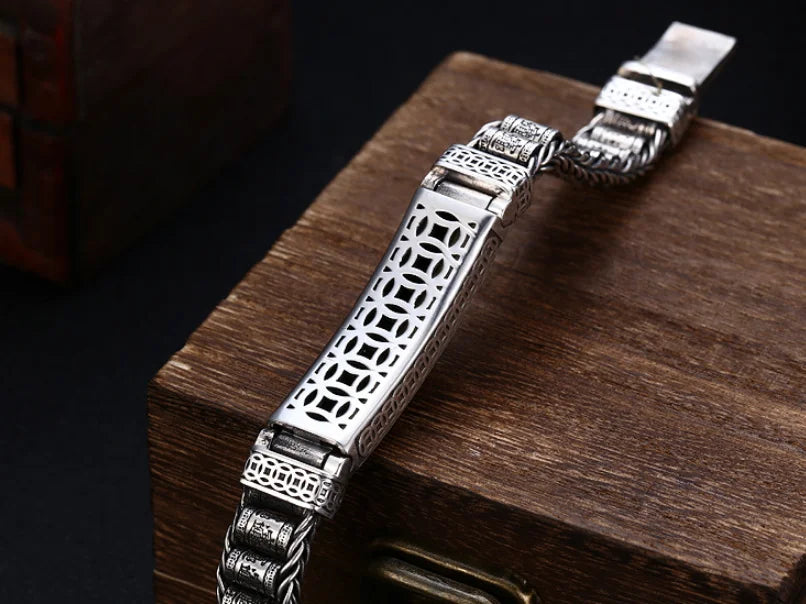 Real Silver Retro Thick Personalized Lucky Pixiu Bracelet Men Man Thai silver Domineering Trend Personalized Wish Money Jewelry