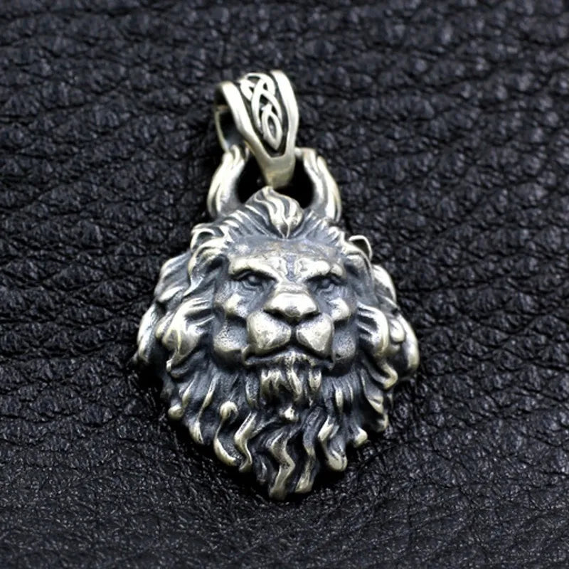 BOCAI 2021 Trend Leo Man Pendant Pure s925 Silver Constellation Lion Personalized Locomotive Rock Necklace Accessories
