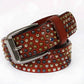 Genuine Leather Bling Rhinestones Studded Belt For Western Women Men Fashion Girls Luxury Ceinture Rivet Cowgirl Cowboy Belts