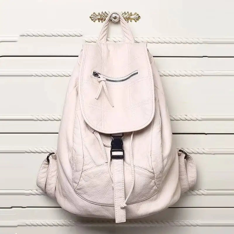 Women's Sheepskin Leather Backpack Genuine Leather Soft Casual Backpack for Women Everyday Lightweight MOTAORA