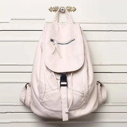 Women's Sheepskin Leather Backpack Genuine Leather Soft Casual Backpack for Women Everyday Lightweight MOTAORA