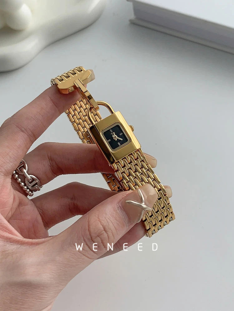 Ladies Vintage Watches Unique Niche Lock Designshigh-end Steel Strip Women's Watches New Forlover Relojes Para Damas