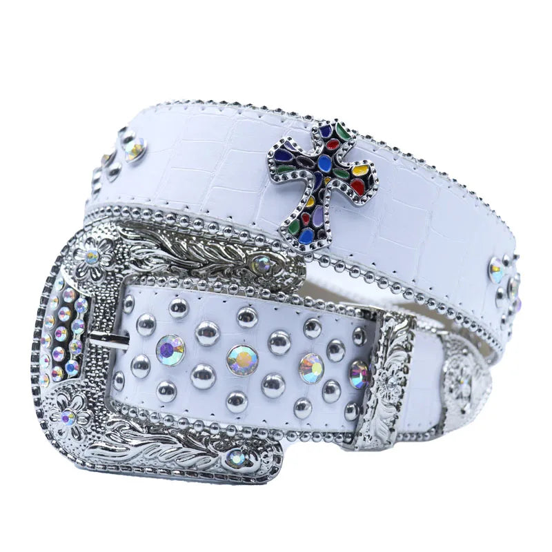 New Unisex Y2K Belt Shine Women Men Plus Size Punk Rhinestone Belt Crystal For Jeans Pants Gift