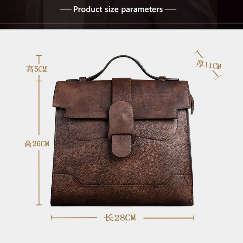 MOTAORA Vintage Genuine Leather Women's Bag For Woman Shoulder Bags 2025 New Hand Painted Ladies Handbag Luxury Girls School Bag