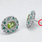 S925 Sterling Silver Studs Earring for Women Peridot Micro Inlay Zirconl Palace Style Ear Studs Fashion Jewelry Wholesale