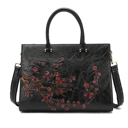 COSMO Vintage Embossed Women Shoulder Bag, Leather Female Tote Bag