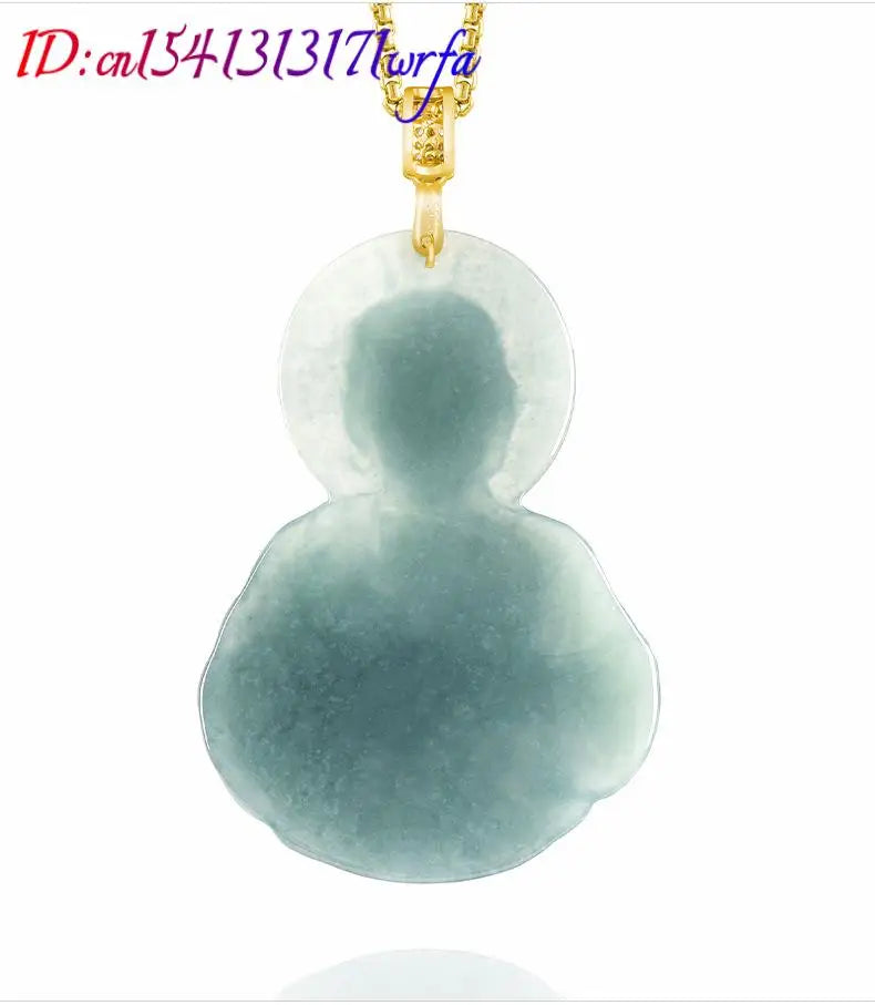 S Myanmar Jadeite St Jude Pendant Necklace Designer Fashion Accessories Charm 18K Gold Plated Vintage Gifts for Women Real Jade