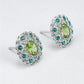 S925 Sterling Silver Studs Earring for Women Peridot Micro Inlay Zirconl Palace Style Ear Studs Fashion Jewelry Wholesale