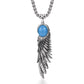 Necklace Pendant Pure 925 Sterling Silver Feather Blue Turquoise Luxury Brand Fine Jewelry Women Men 2024 New Christmas Gift P19