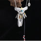 S925 Silver Bridge Feather Eagle Indian Trendy Necklace Female Sweater Chain Hip Hop Men's Pendant