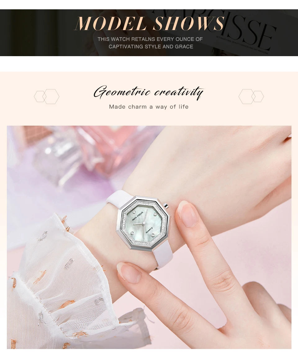 MINI FOCUS 0304 Brand Fashion Women Quartz Watch Luxury Leather Strap Waterproof Casual Girls Wristwatch Elegant Ladies Watches