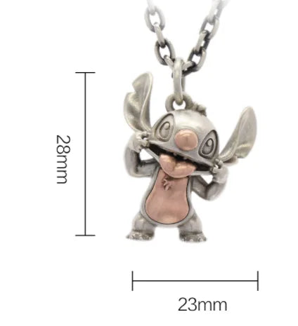 BOCAI Original S925 Sterling Silver Stitch Star Baby, cute Cartoon Pendant for Men and Women Couple Sweater Chain Birthday Gift
