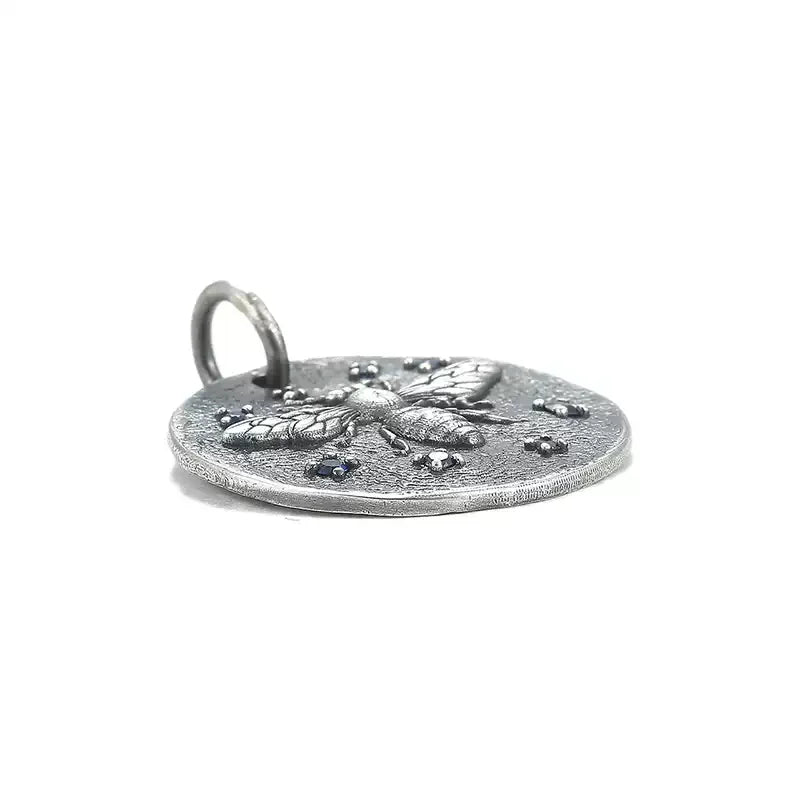 Necklace Pendant Pure 925 Sterling Silver Insects Bee Blue Gemstone Luxury Brand Jewelry Man Woman 2025 St Valentine Day Gift P5