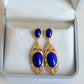 Natural Lapis Lazuli Earrings S925 Sterling Silver Gold-plated Retro French High-end Niche Blue Classical Earrings