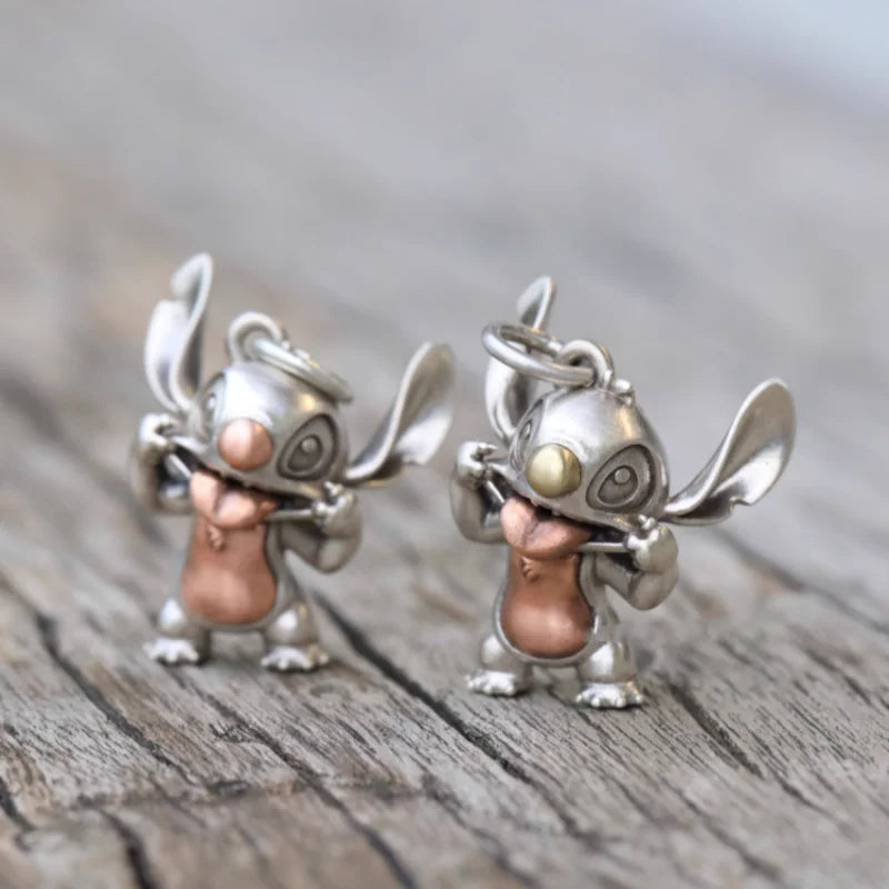 BOCAI Original S925 Sterling Silver Stitch Star Baby, cute Cartoon Pendant for Men and Women Couple Sweater Chain Birthday Gift