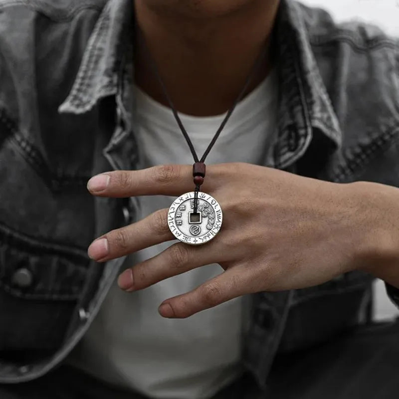 Necklace Pendant Real 925 Sterling Silver Amulet Tai Chi Eight Trigrams Luxury Brand Fine Jewelry Woman Man 2025 Love Gift P17
