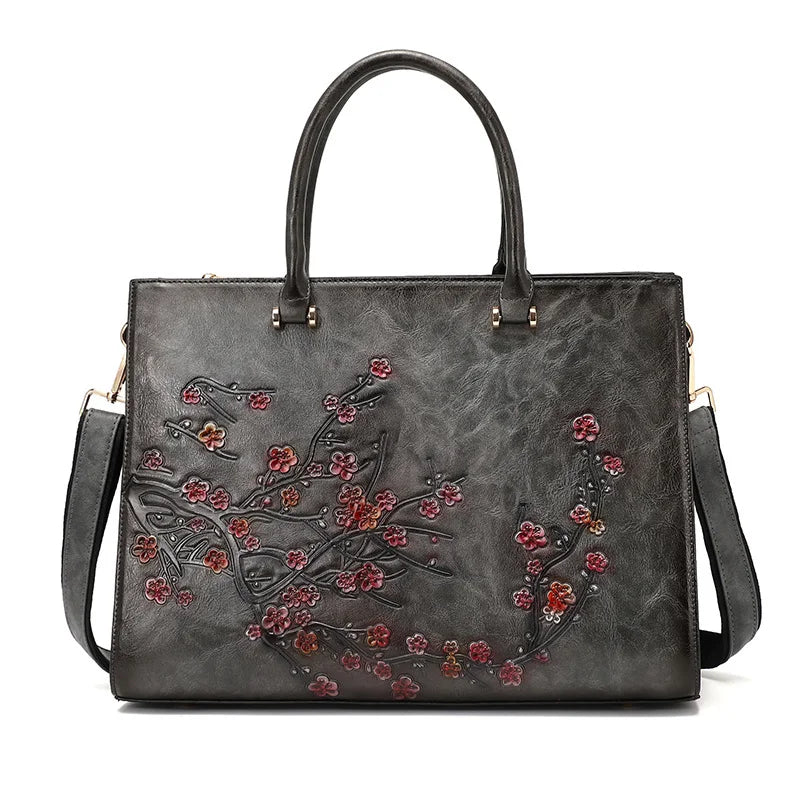 COSMO Vintage Embossed Women Shoulder Bag, Leather Female Tote Bag