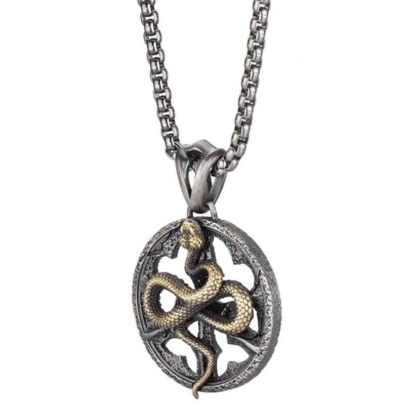 Necklace Pendant Real 925 Sterling Silver Retro Kui Snake Luxury Fine Jewellery Woman Man 2025 St Valentine Day Love Gift P35