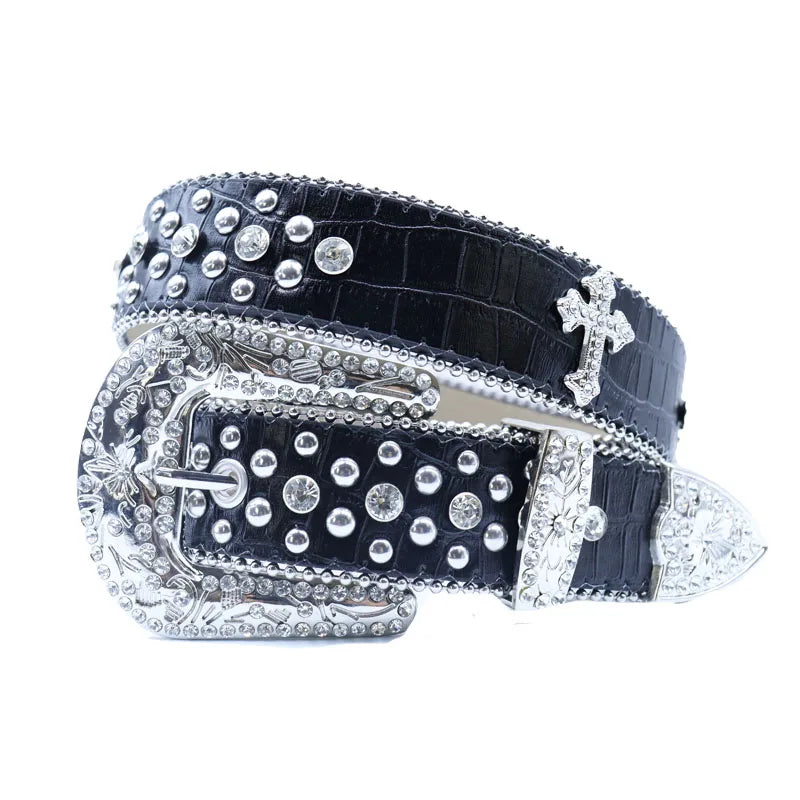 New Unisex Y2K Belt Shine Women Men Plus Size Punk Rhinestone Belt Crystal For Jeans Pants Gift