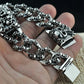 Unibabe Pure Silver Sterling 925 Silver Vintage Skull Carved Chain & Link Lock S925 Bracelet