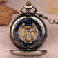 Antique Hollow Roman Number Gear Wheel Design Mechanical Pocket Watch Retro Pendant Clock Gifts for Men Women