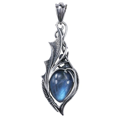 Necklace Pendant Pure 925 Sterling Silver Dragon Eye Natural Moonstone Luxury Designer Brand Fine Jewelry Men Women 2024 New P5