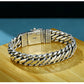 BOCAI New S925 Silver Domineering Bold Style Half Round Pattern Bolt Lock Men's Bracelet Personalized Trend Punk Hip-Hop Jewelry