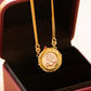 Retro Sterling Silver Necklace For Women's 925 Silver Electroplated 18K Gold Lion Red Treasure Ancient Coin Necklace